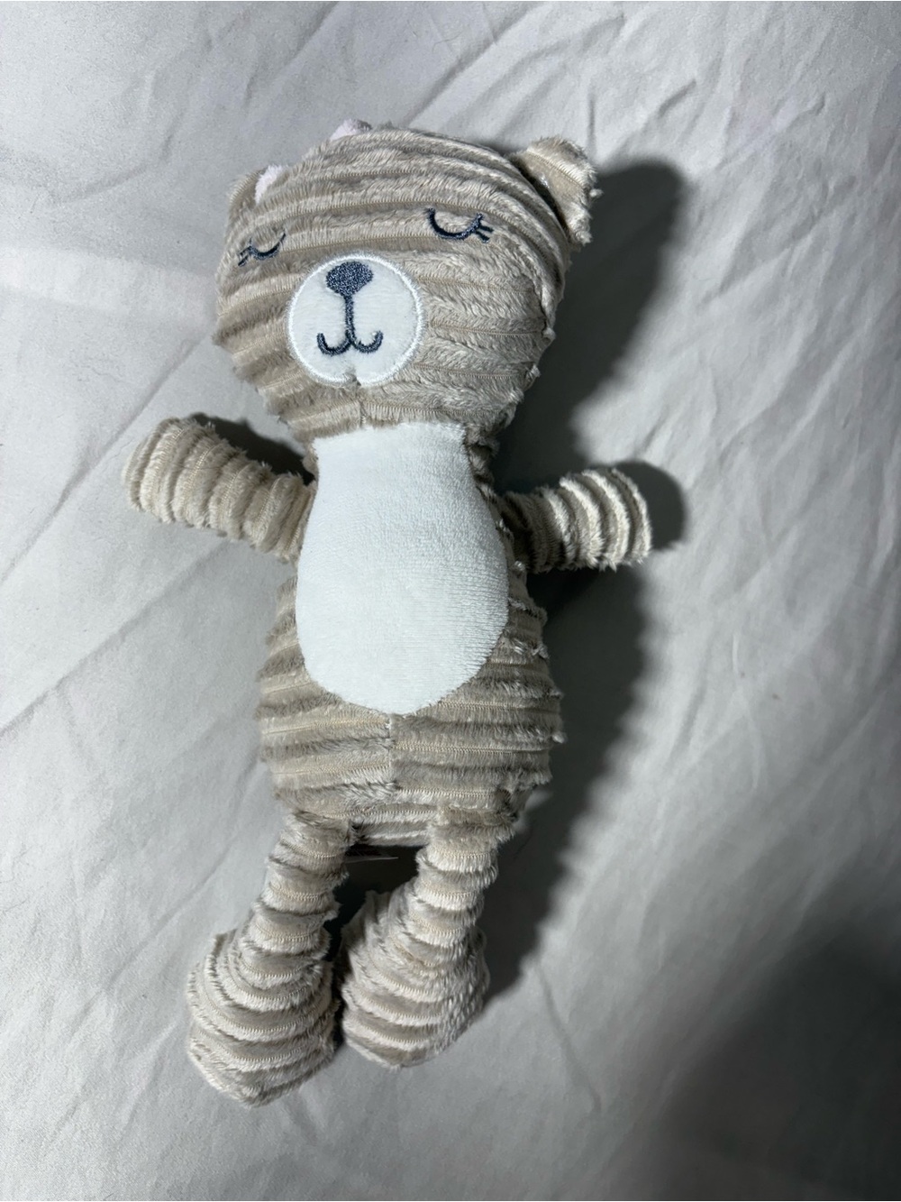 chick pea Beige and White Corduroy Bear Plush